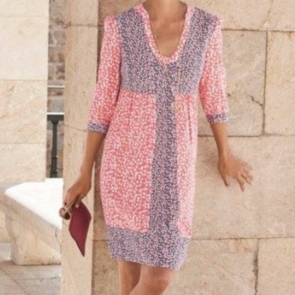 Boden Mollie Pink & Blue Dress size 4